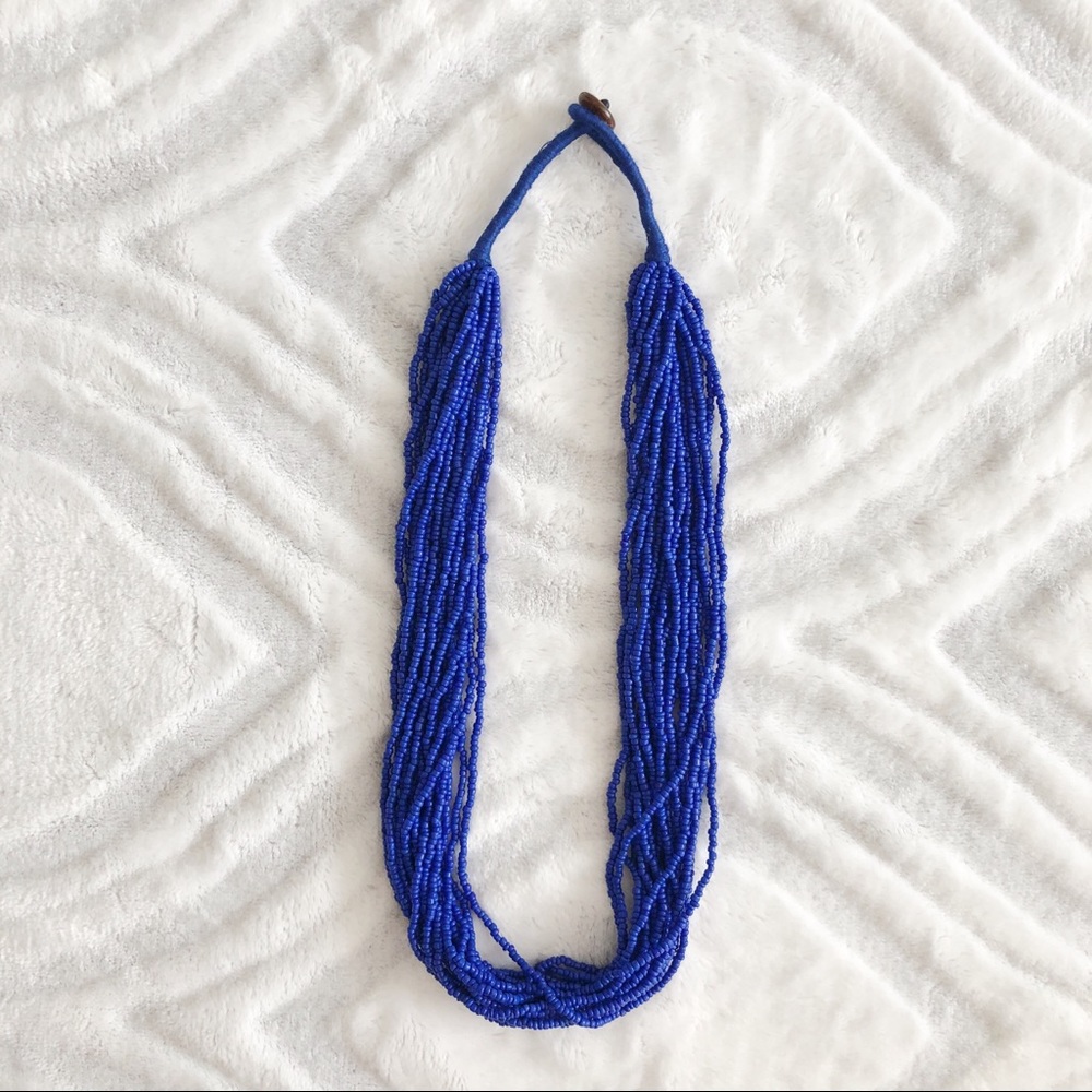 Beaded dark blue necklace